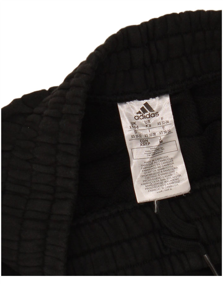 Damskie spodnie dresowe ADIDAS z grafiką Joggers UK 4/6 XS, czarna bawełna