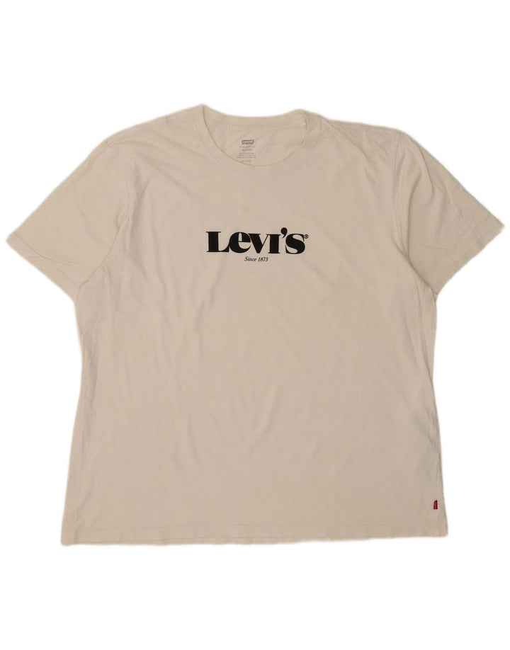 Męska koszulka z grafiką Levi's, góra XL, biała bawełna