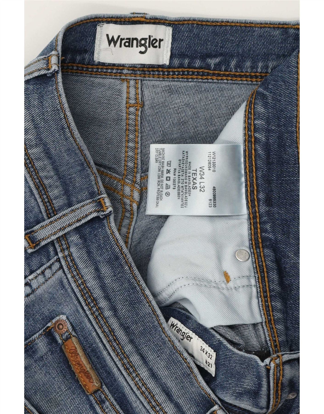 Męskie jeansy Wrangler Texas Straight W34 L32 Niebieskie, bawełniane