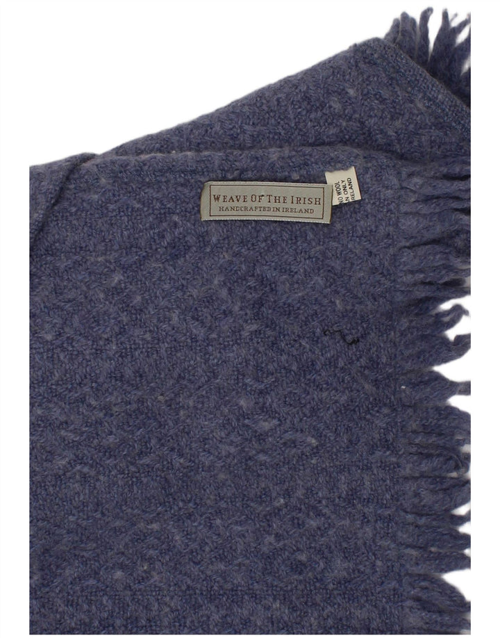 Splot irlandzkiego damskiego szalika z dzianiny w kształcie prostokąta, jeden rozmiar, niebieska wełniana zima