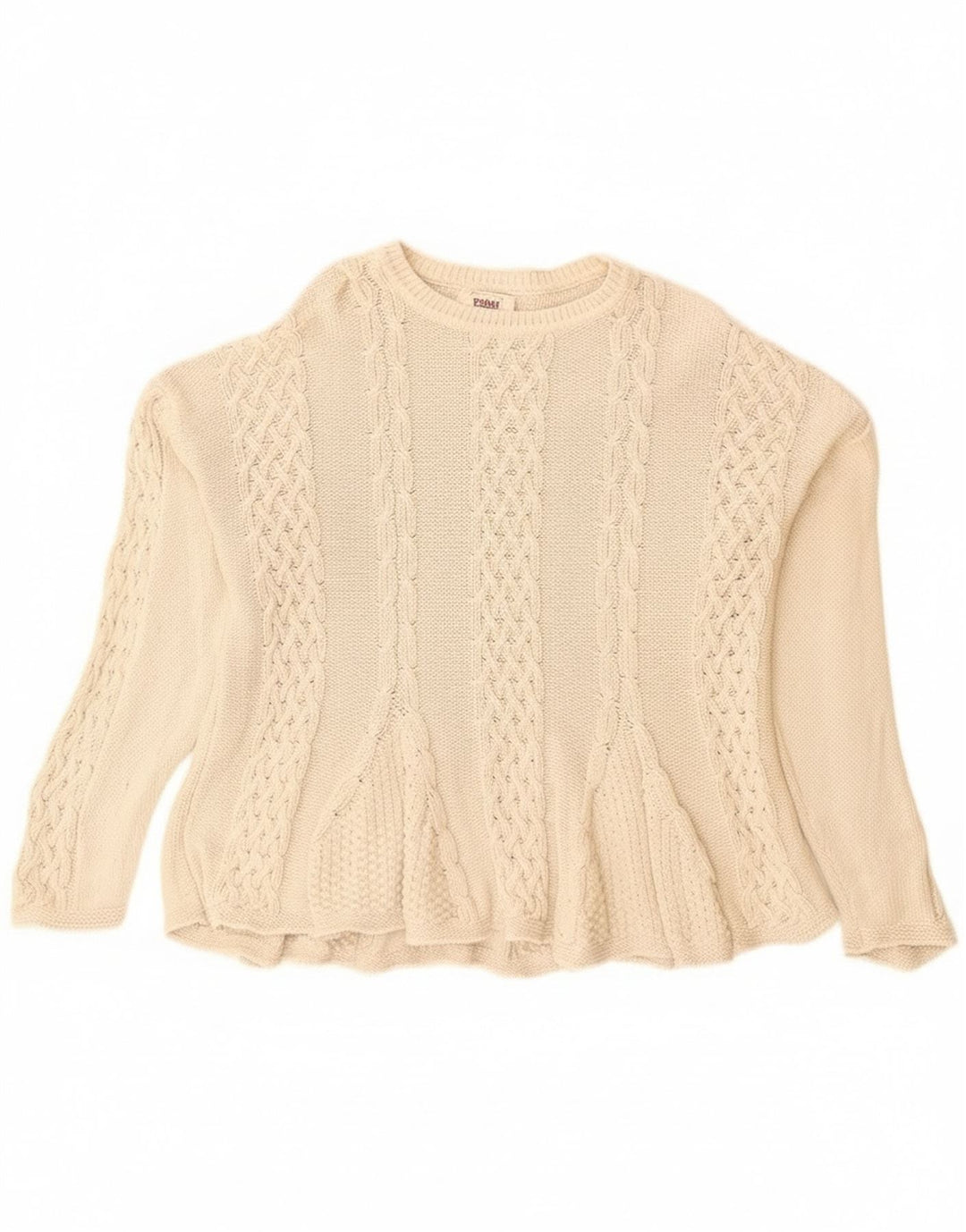 Sweter damski Sisley Relaxed Elegance z okrągłym dekoltem UK 14 średni beż