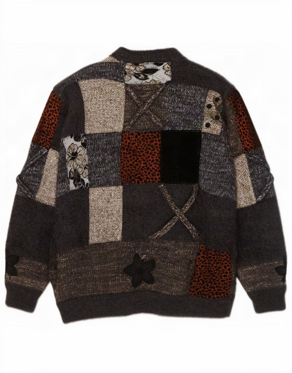 Damski sweter rozpinany Niki Line UK 14, duży, wielobarwny patchwork