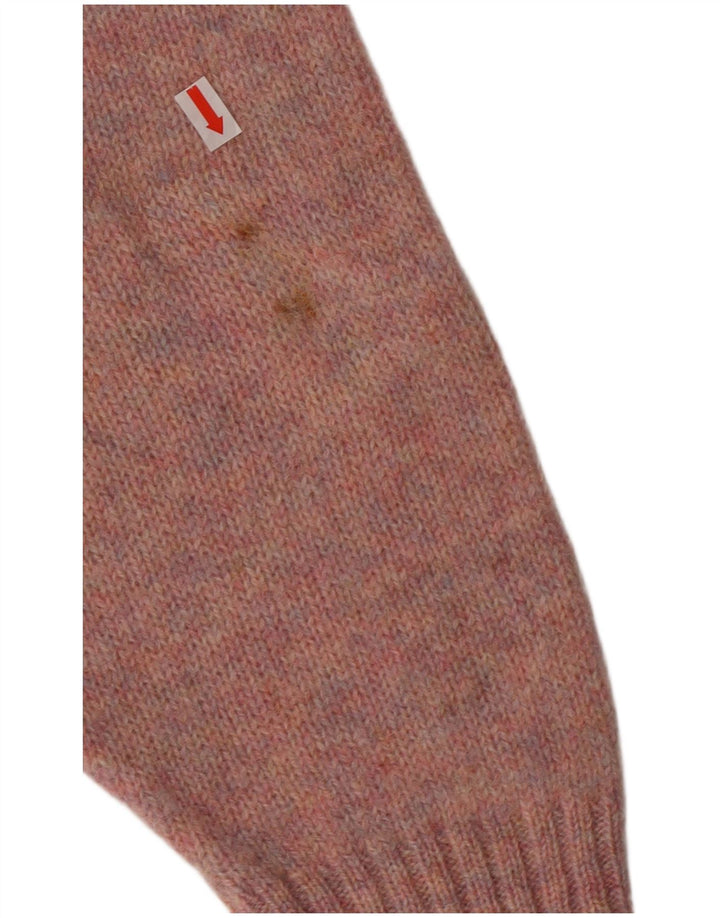 Męski sweter z okrągłym dekoltem MC Kenzy, średni różowy wełniany