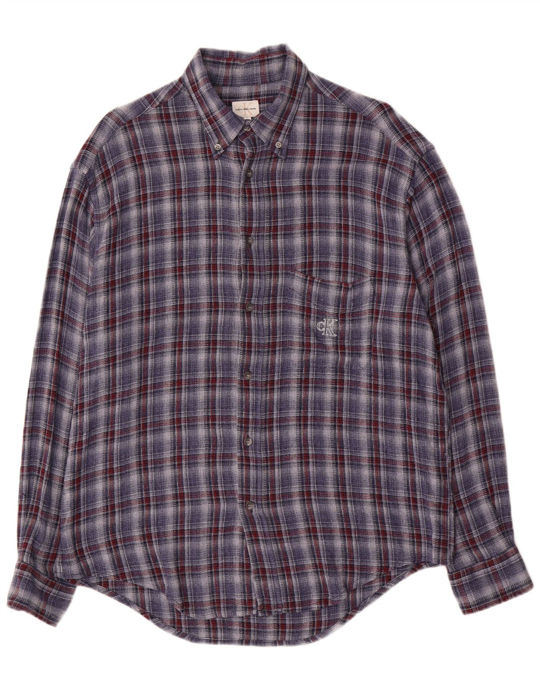Męska koszula flanelowa Calvin Klein Jeans w dużą niebieską kratkę