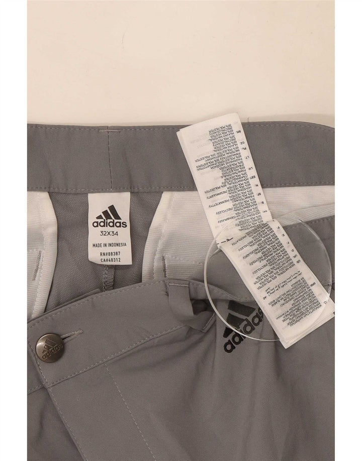 Męskie spodnie Chino Adidas Slim W32 L34 Szary poliester