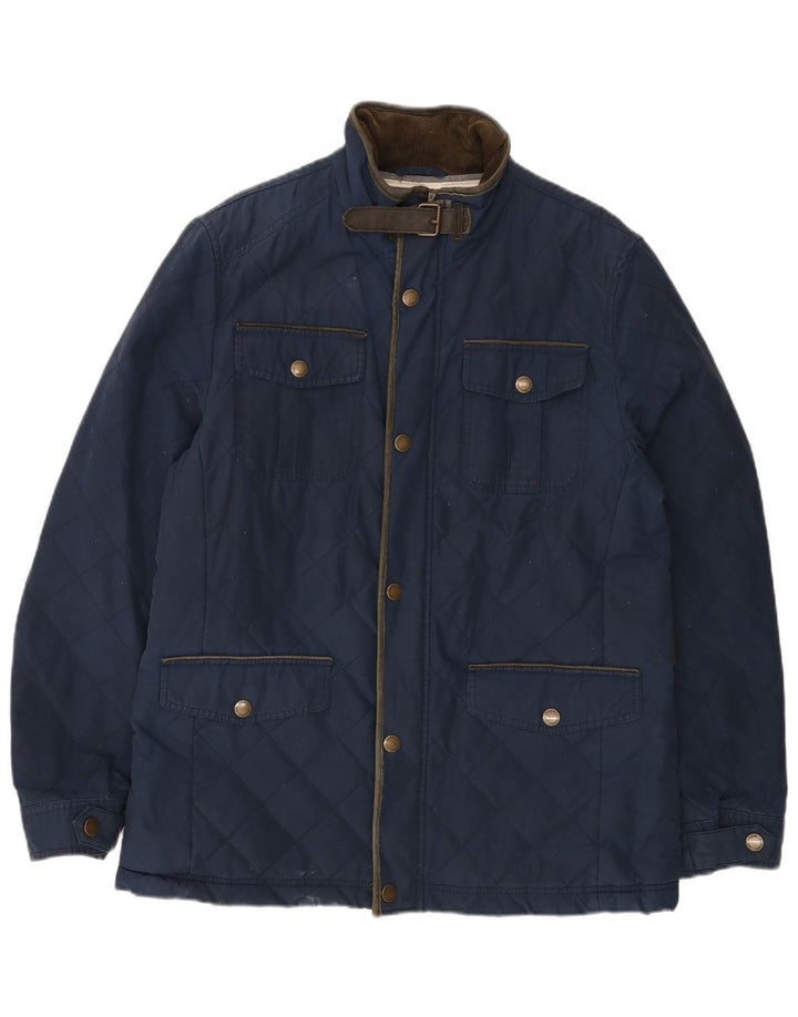 Crew Clothing Męska pikowana kurtka UK 40, duża, granatowa, bawełniana