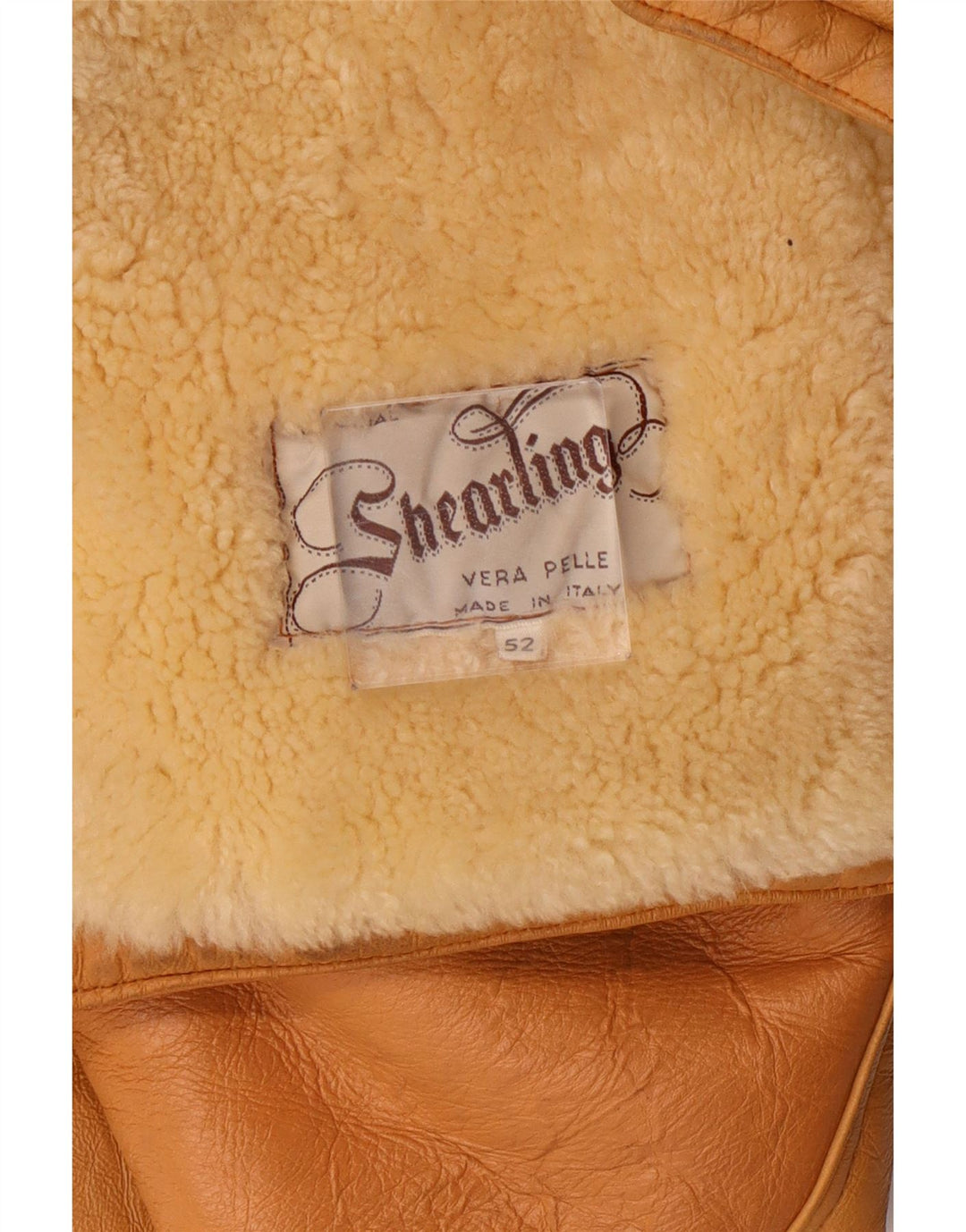 Vintage męska kurtka Shearling IT 52 XL Brązowa kurtka Shearling