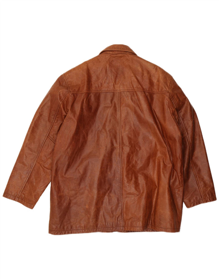 Męska kurtka skórzana UNION RIVER UK 42 XL, brązowa skóra