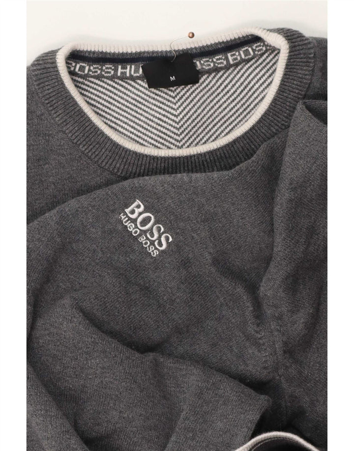 Męski sweter z okrągłym dekoltem Hugo Boss, średnioszary