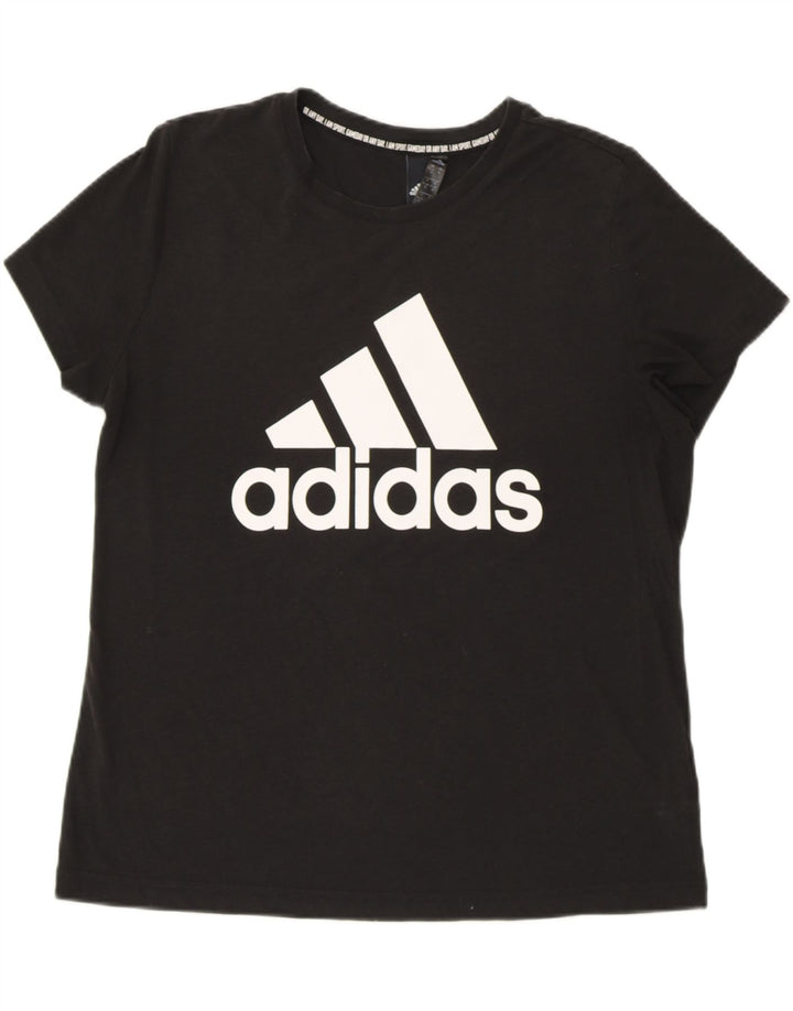 Damska koszulka z grafiką ADIDAS Top UK 20/22 XL, czarna bawełna