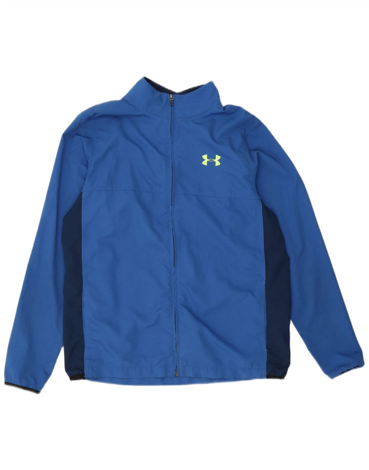 Męska kurtka dresowa Under Armour, duża, niebieska, poliestrowa z blokami kolorów