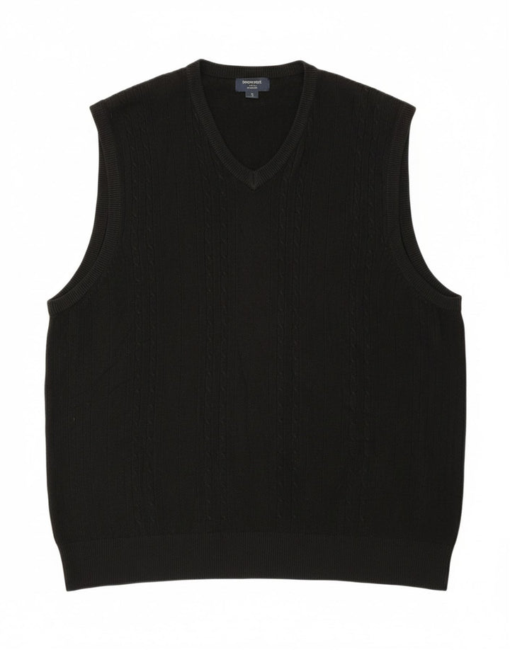 DOCKERS Mens Vest Tank Top 2XL Black Acrylic