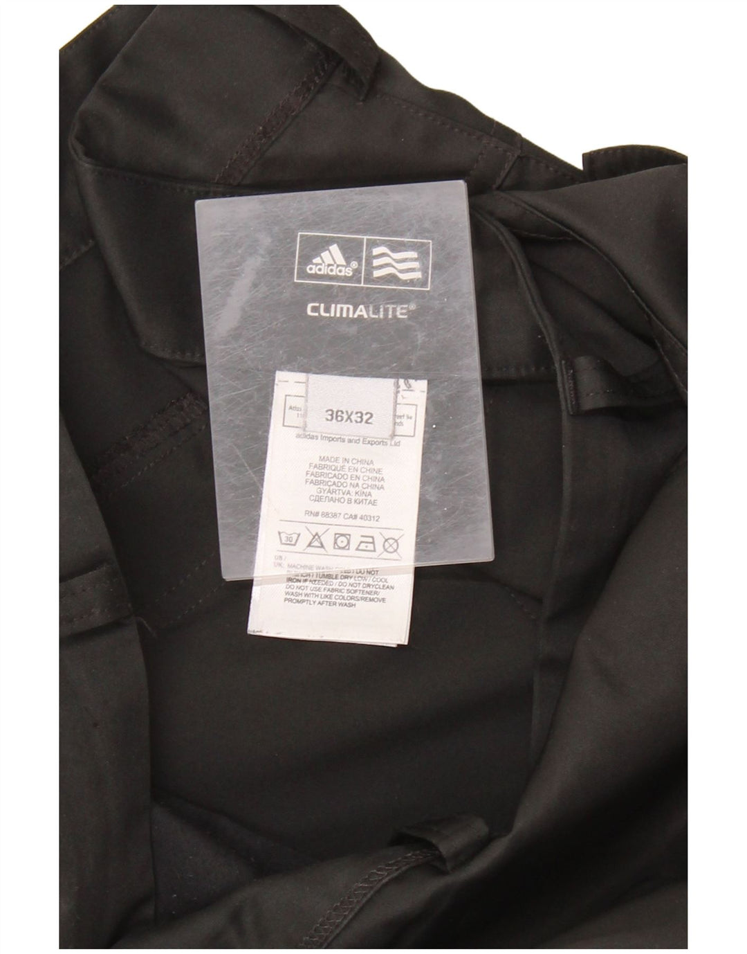 ADIDAS Mens Climalite Straight Chino Trousers W36 L32 Black Polyester