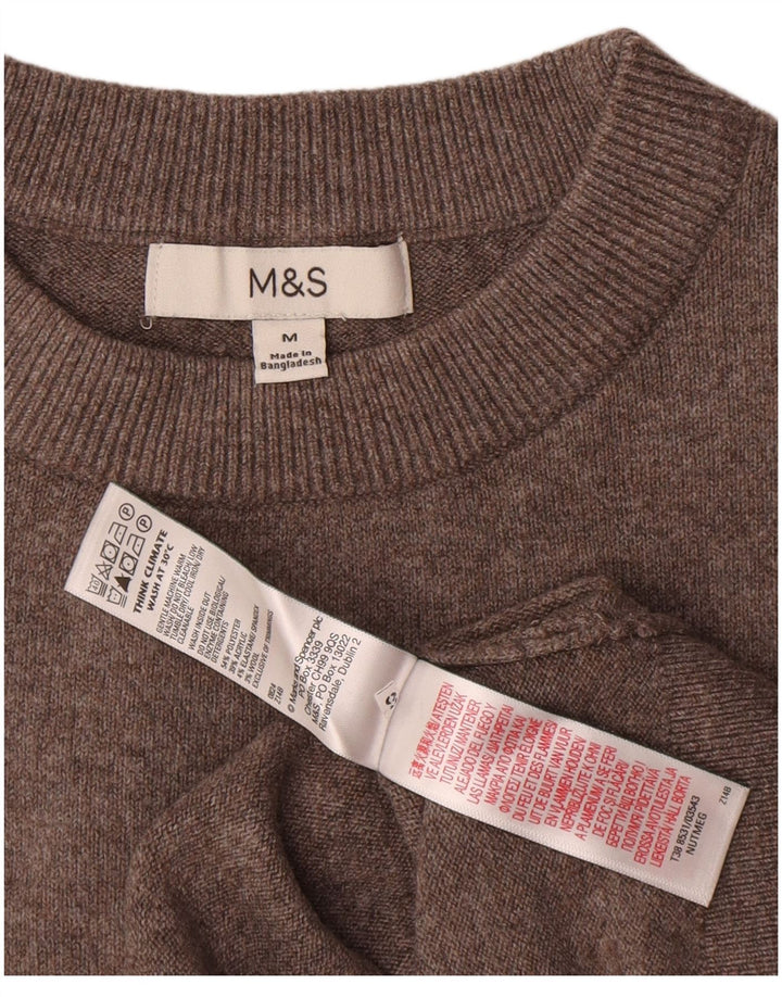 Marks & Spencer Damski sweter z okrągłym dekoltem, UK 14, średni szary poliester