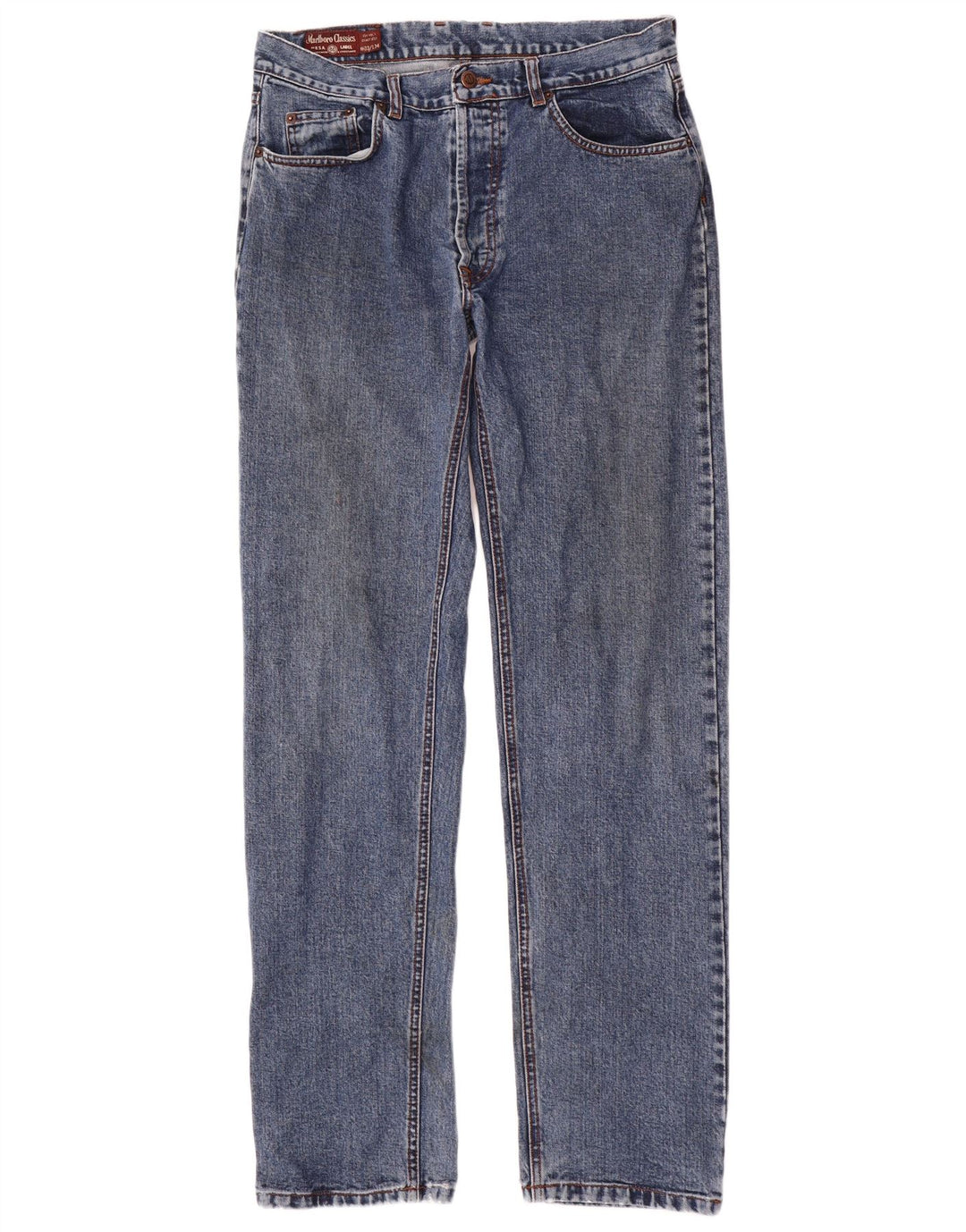 MARLBORO CLASSICS Męskie proste dżinsy W33 L34 Niebieskie bawełniane