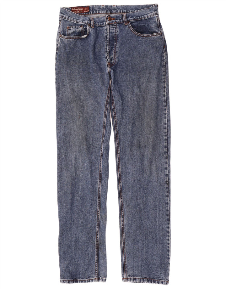 MARLBORO CLASSICS Męskie proste dżinsy W33 L34 Niebieskie bawełniane