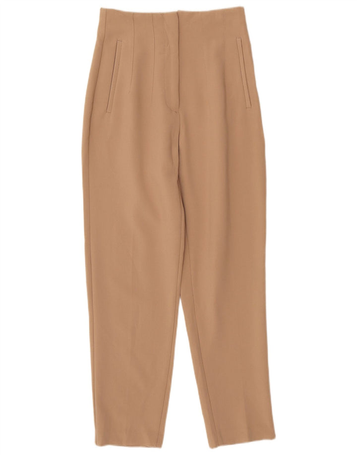 Damskie zwężane spodnie chino Zara, małe W26 L27, beżowy poliester