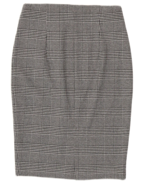 Marks & Spencer Damska spódnica ołówkowa UK 8 Small W28 Szara, poliestrowa kratka