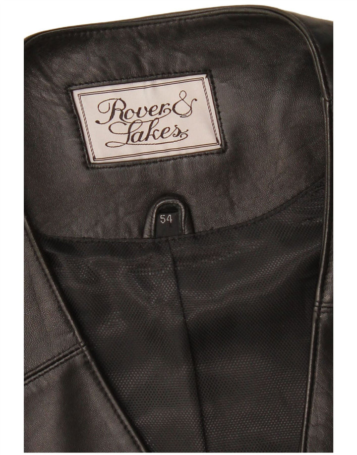 ROVER&LAKES Męska kamizelka skórzana IT 54 XL, czarna skóra