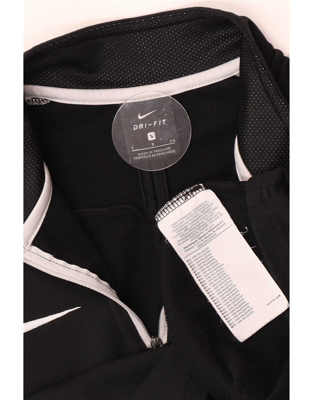 Męski dres Nike Dri Fit z zamkiem błyskawicznym na szyi, mały, czarny blok kolorów