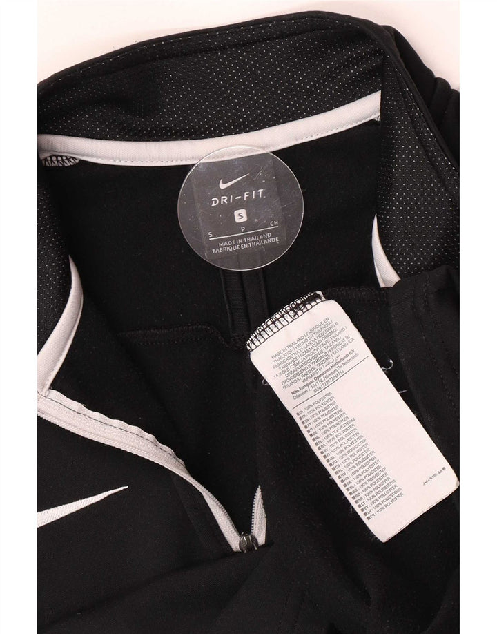 Męski dres Nike Dri Fit z zamkiem błyskawicznym na szyi, mały, czarny blok kolorów