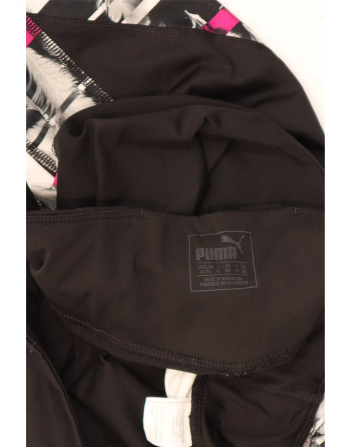 Legginsy Damskie Puma UK 18 XL Czarne Geometryczne