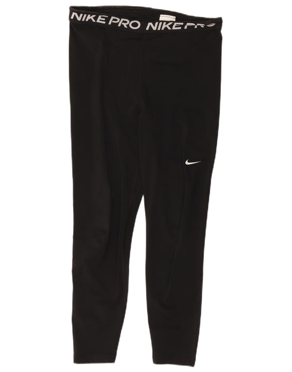 Damskie legginsy Nike Dri Fit Crop Graphic UK 14, duże, czarne, poliestrowe