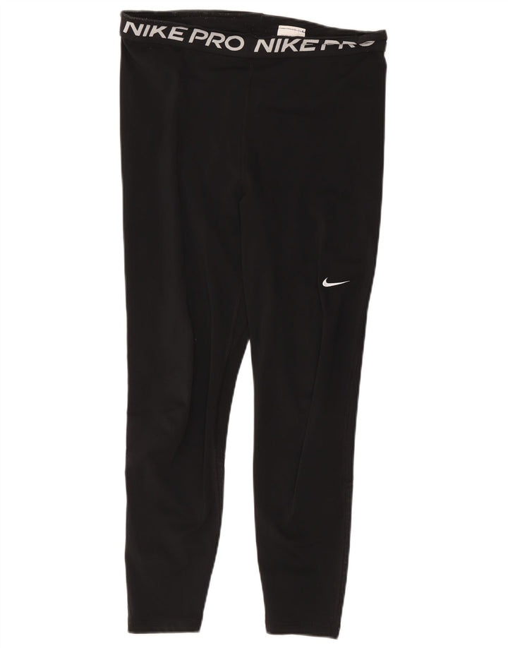 Damskie legginsy Nike Dri Fit Crop Graphic UK 14, duże, czarne, poliestrowe