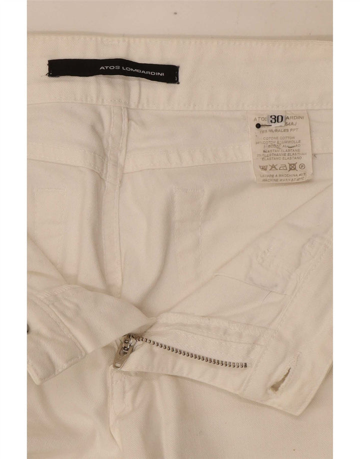 Damskie jeansy Bootcut Atos Lombardini W30 L31 Biała bawełna