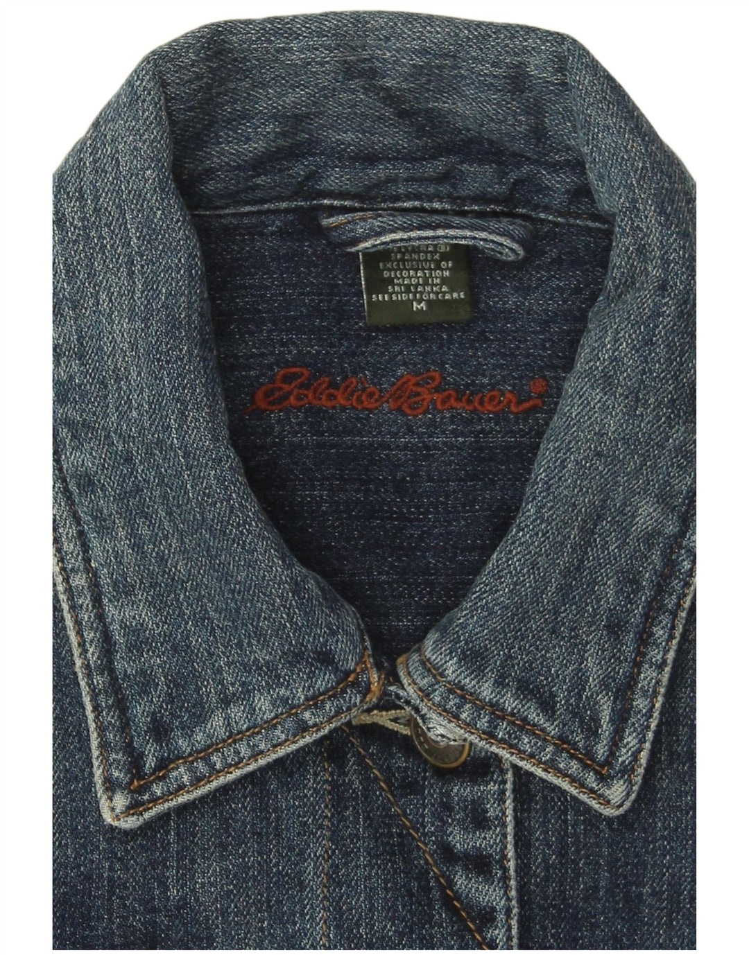 Kurtka damska Eddie Bauer Crop Denim UK 14, średnia niebieska bawełna