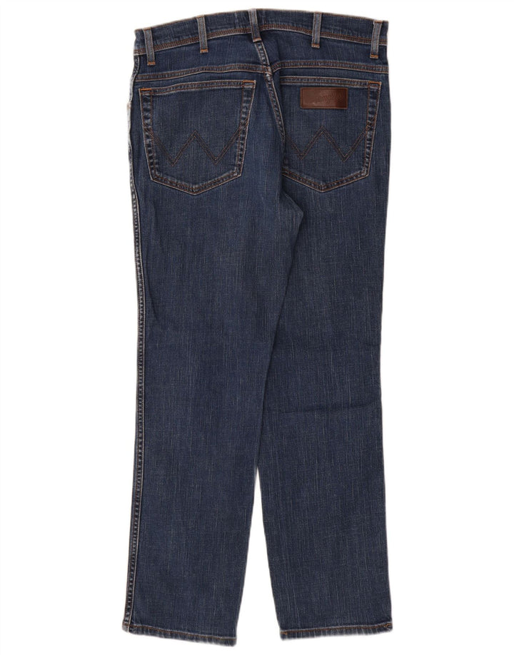 Damskie jeansy Wrangler Texas Slim W33 L30 Niebieskie bawełniane