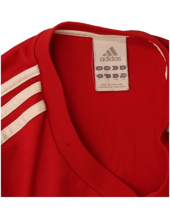 Adidas Męski T-shirt Top Duży Czerwony Poliester