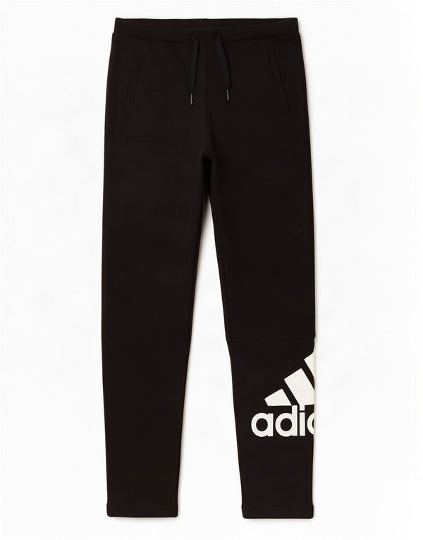 Chłopięce spodnie dresowe Adidas z grafiką 11-12 lat, czarne, bawełniane