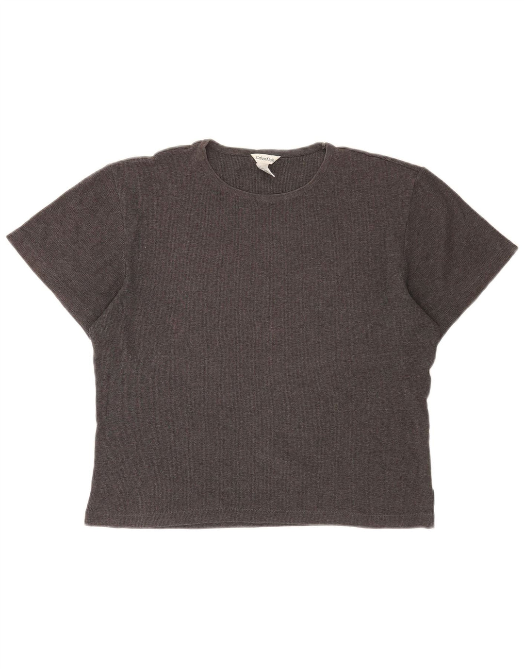 Damski T-shirt oversize CALVIN KLEIN, UK 14, średnioszary, bawełniany