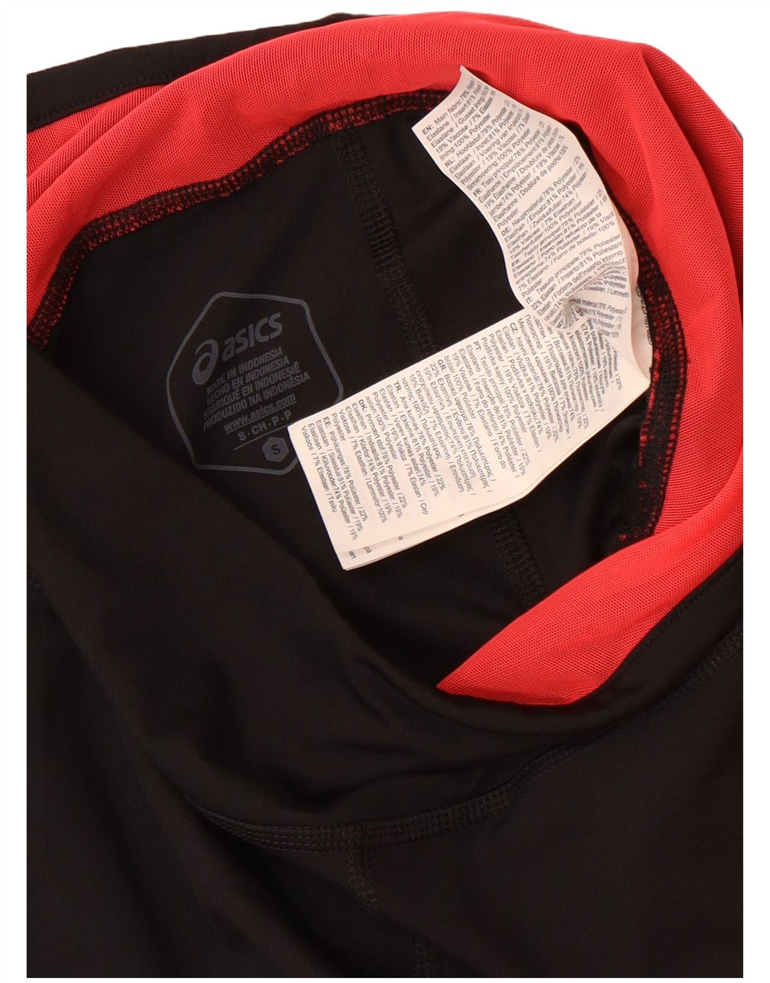 Damskie legginsy Capri Asics UK 10, mały, czarny poliester z blokami kolorów