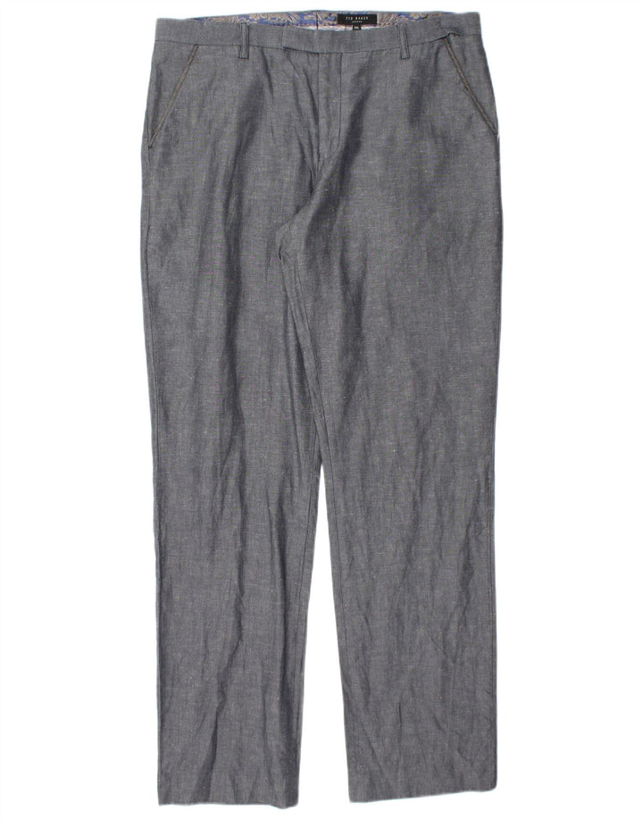 Męskie proste spodnie chino TED BAKER W34 L32 Niebieskie, bawełniane