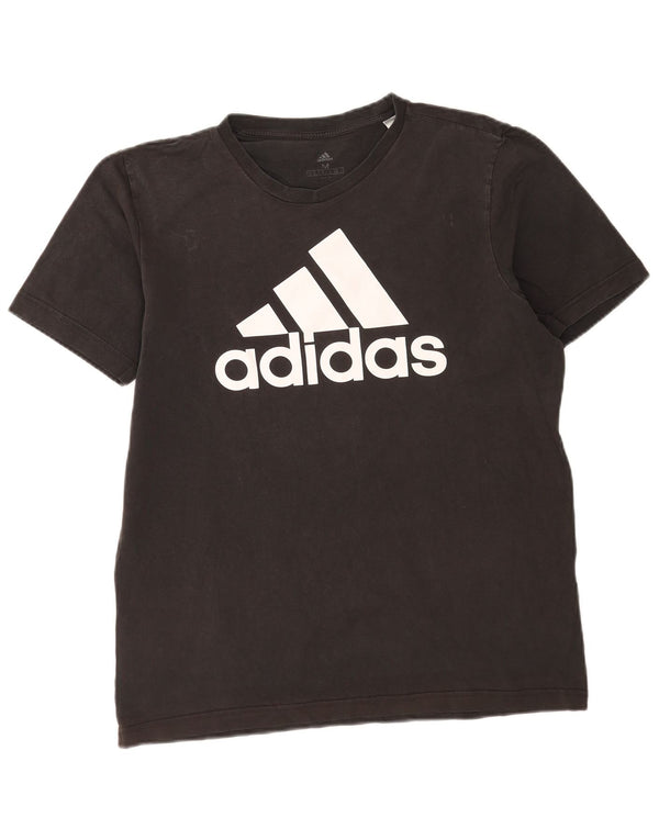 Męska koszulka z grafiką Adidas, średnia, czarna bawełna