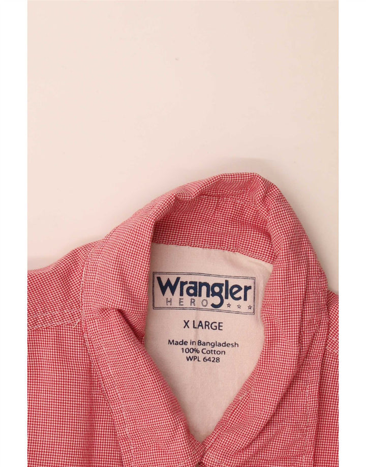 Wrangler Męska koszula z krótkim rękawem XL, czerwona pepitka, bawełniana
