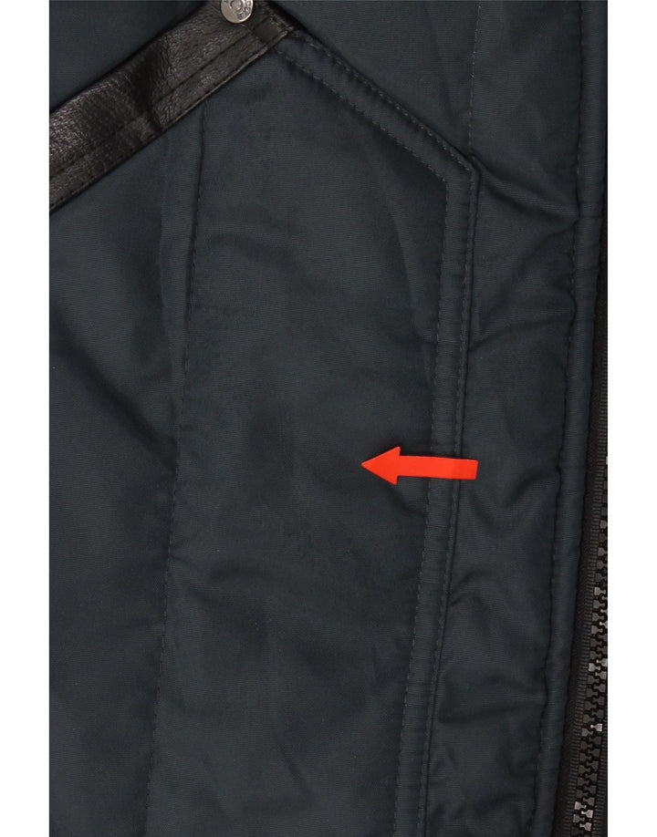REFRIGIWEAR Mens Padded Jacket UK 38 Medium Black Polyester Vintage Refrigiwear and Second-Hand Refrigiwear from Messina Hembry 