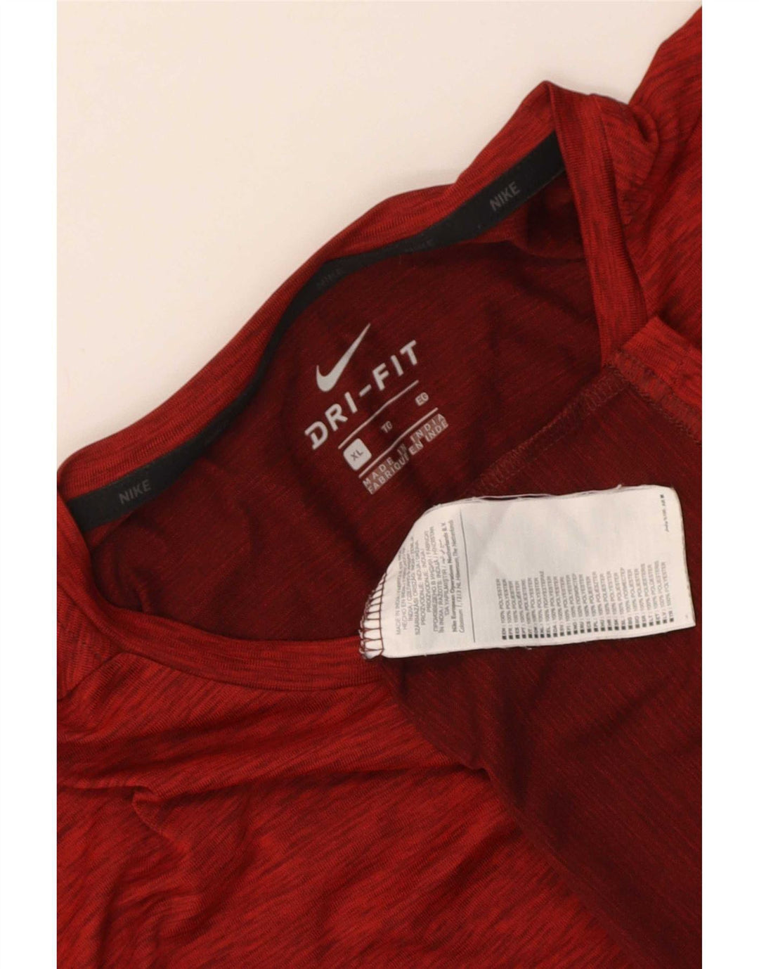 Męski T-shirt Nike Dri Fit Top XL, czerwony, nakrapiany poliester