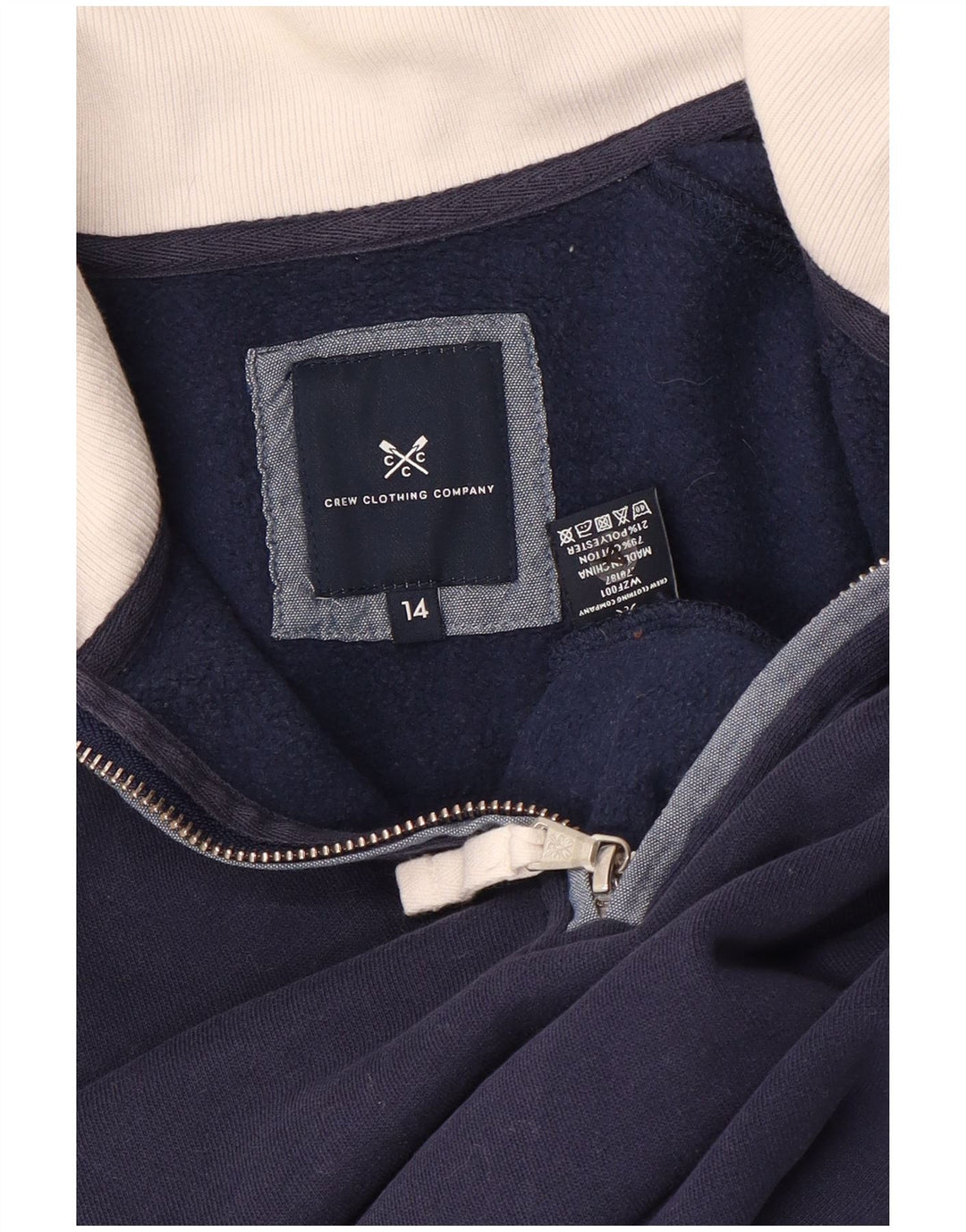 CREW CLOTHING Damski sweter z zamkiem błyskawicznym UK 14, duży, granatowy