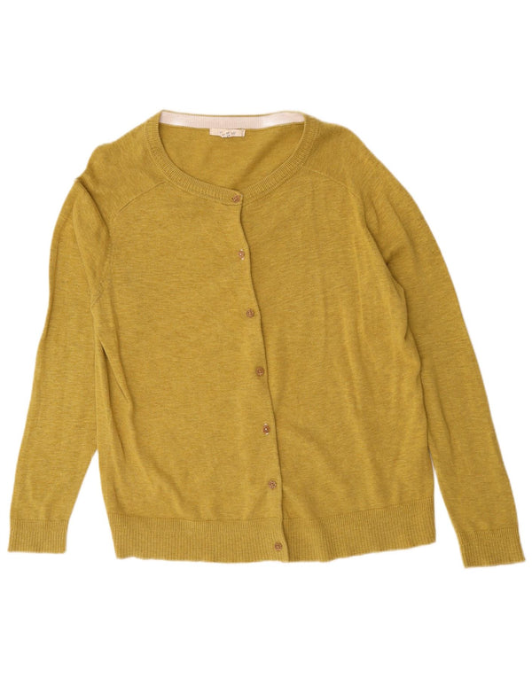Sweter damski White Stuff UK 16, duży, żółty, nakrapiany, bawełniany