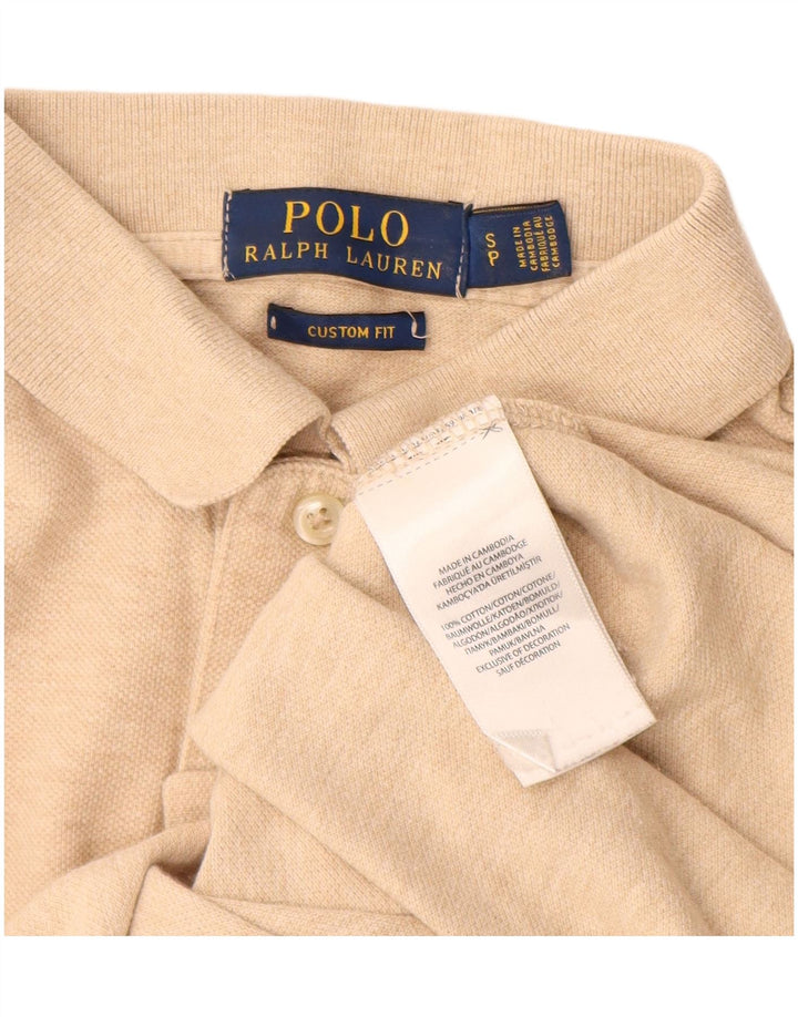 POLO RALPH LAUREN Męska koszulka polo o dopasowanym kroju, mała, beżowa, bawełniana
