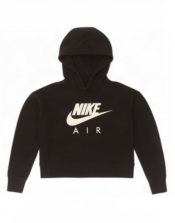 Dziewczęca bluza z kapturem Nike Crop Graphic 10-11 lat, średnia czarna bawełna