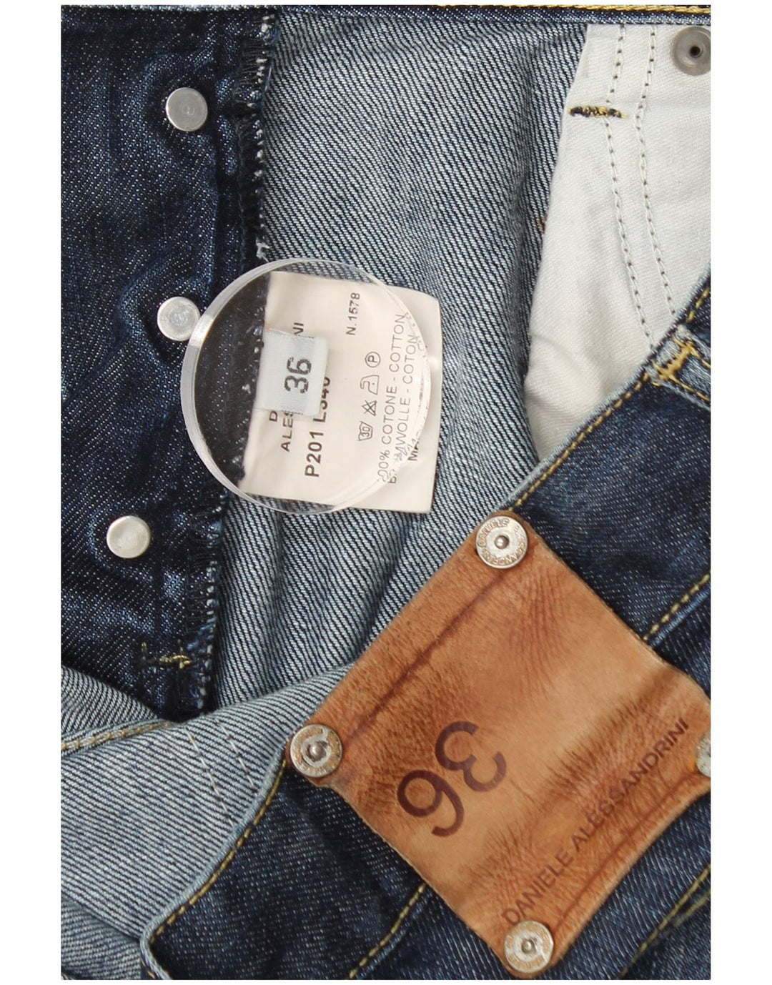 Daniele Alessandrini Męskie proste dżinsy W36 L31 Niebieska bawełna