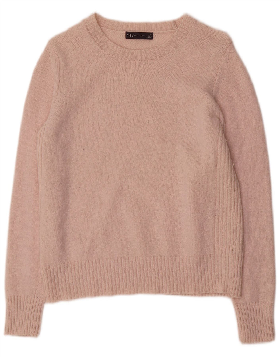 Marks & Spencer Damski sweter z dekoltem w łódkę, UK 14, średni różowy wełniany
