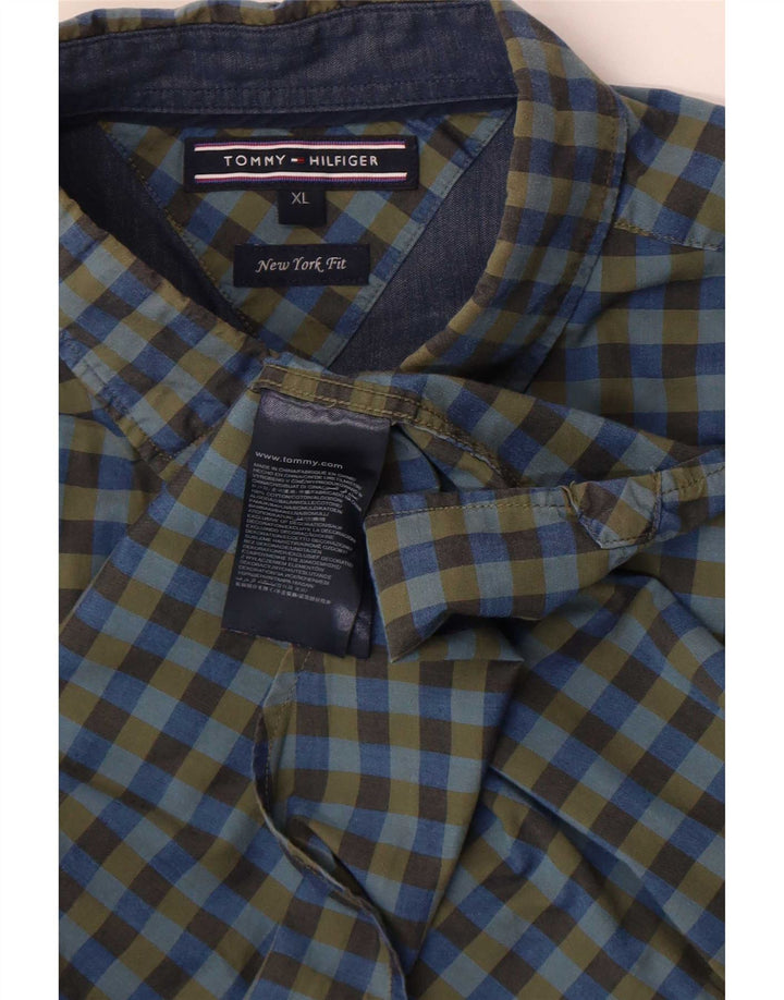 Koszula męska Tommy Hilfiger XL, niebieska bawełniana kratka