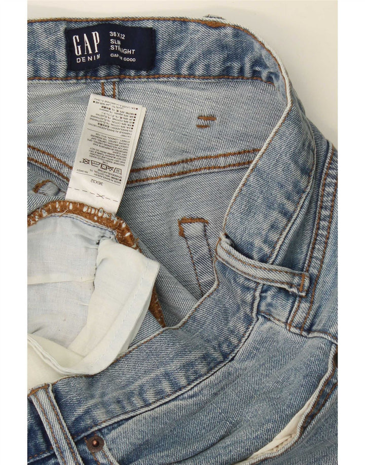 Męskie jeansy Gap Slim Straight W36 L32 Niebieskie bawełniane