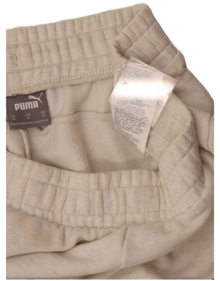 Męskie spodnie dresowe Puma Joggers, średnia biała bawełna