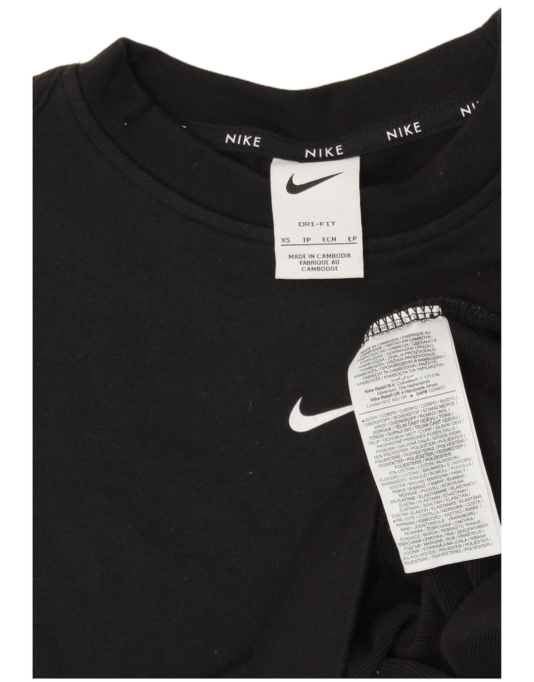 Damska bluza dresowa NIKE UK 6 XS, czarna, poliester